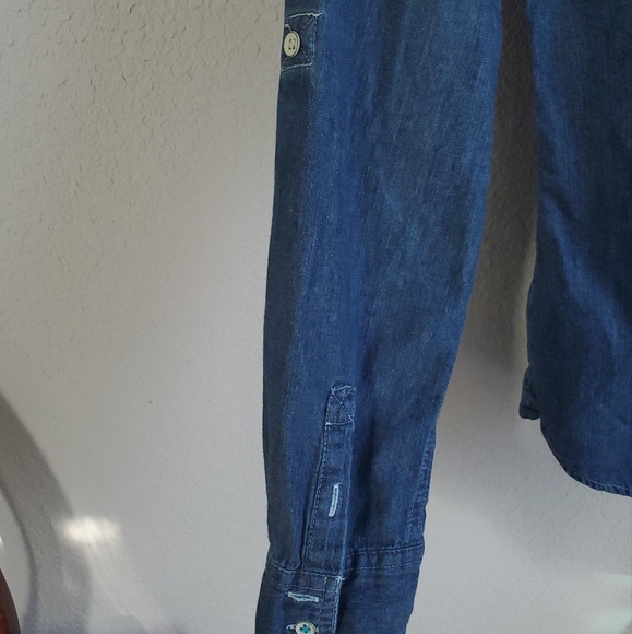 SO Blue Demin Button Up Shirt - Picture 7 of 10